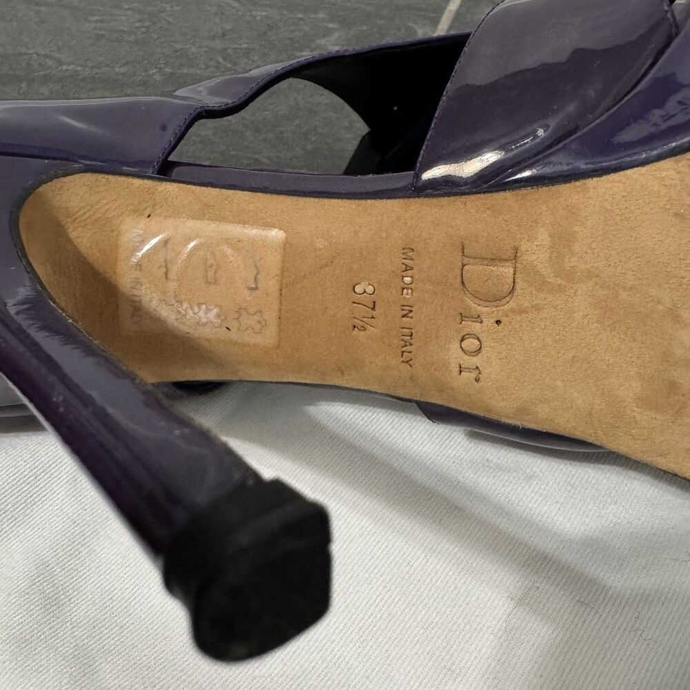 Dior Patent Leather Platform Heels 37.5 US 7.5 Purple Whimsigoth Designer Luxury - Picture 2 of 8